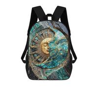 sinyumoney Mochilas Golden Sun And Moon Kintsugi Art Mochila Escolar Para Niños Mochila Escolar Impresa En 3D Para Niños Estudiantes De Primaria Y Secundaria 17inch