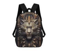sinyumoney Mochilas Golden Tiger Portrait-16 Mochila Escolar Para Niños Mochila Escolar Impresa En 3D Para Niños Estudiantes De Primaria Y Secundaria 17inch