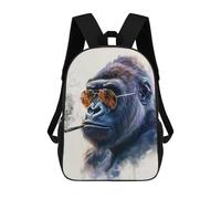 sinyumoney Mochilas Gorilla Smoking Mochila Escolar Para Niños Mochila Escolar Impresa En 3D Para Niños Estudiantes De Primaria Y Secundaria 17inch
