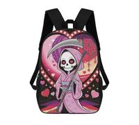 sinyumoney Mochilas Grim Reaper in Love Mochila Escolar Para Niños Mochila Escolar Impresa En 3D Para Niños Estudiantes De Primaria Y Secundaria 17inch