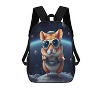 sinyumoney Mochilas Hamster Astronaut in Space Mochila Escolar Para Niños Mochila Escolar Impresa En 3D Para Niños Estudiantes De Primaria Y Secundaria 17inch
