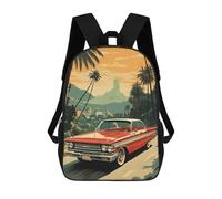Sinyumoney Mochilas Impresas 3D Para Niños Caballeros Resto: Mochila Escolar Linda Para Niños, Ideal Para Actividades Al Aire Libre Y Salidas A La Universidad, 1960s Vintage Car, 17"