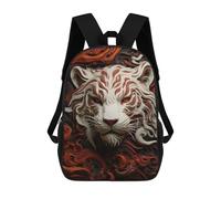 Sinyumoney Mochilas Impresas 3D Para Niños Caballeros Resto: Mochila Escolar Linda Para Niños, Ideal Para Actividades Al Aire Libre Y Salidas A La Universidad, Fierce White Tiger, 17"
