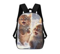 sinyumoney Mochilas Impresas 3D Para Niños Floral Rosas: Mochila Escolar Linda Para Niños Ideal Para Actividades Al Aire Libre Y Salidas A La Universidad, Winter Baby Cats, 17"