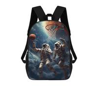 sinyumoney Mochilas Impresas 3D Para Niños Floral Rosas: Mochila Escolar Linda Para Niños Ideal Para Actividades Al Aire Libre Y Salidas A La Universidad, Dunking in Space, 17"