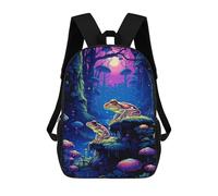 sinyumoney Mochilas Impresas 3D Para Niños Moon Wolf Retro Pixel Arte: Mochila Escolar Linda Para Niños Ideal Para Actividades Al Aire Libre Y Salidas A La Universidad, Psychodelic Frog Pixel Art, 17"