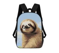 sinyumoney Mochilas Impresas 3D Para Niños Moon Wolf Retro Pixel Arte: Mochila Escolar Linda Para Niños Ideal Para Actividades Al Aire Libre Y Salidas A La Universidad, Pixel Sloth Inspirational, 17"