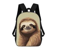sinyumoney Mochilas Impresas 3D Para Niños Moon Wolf Retro Pixel Arte: Mochila Escolar Linda Para Niños Ideal Para Actividades Al Aire Libre Y Salidas A La Universidad, Lindo sloth pixel art, 17"