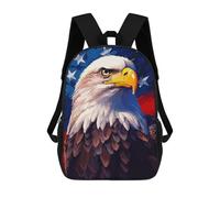 sinyumoney Mochilas Impresas 3D Para Niños Moon Wolf Retro Pixel Arte: Mochila Escolar Linda Para Niños Ideal Para Actividades Al Aire Libre Y Salidas A La Universidad, Patriótico Eagle Pixel Art, 17"