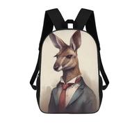 sinyumoney Mochilas Impresas 3D Para Niños Puffin Fantasy World: Mochila Escolar Linda Para Niños Ideal Para Actividades Al Aire Libre Y Salidas A La Universidad, Kangaroo Magic Realism, 17"