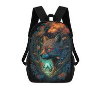 sinyumoney Mochilas Impresas 3D Para Niños Puffin Fantasy World: Mochila Escolar Linda Para Niños Ideal Para Actividades Al Aire Libre Y Salidas A La Universidad, Fox Storybook, 17"