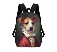 sinyumoney Mochilas Impresas 3D Para Niños Puffin Fantasy World: Mochila Escolar Linda Para Niños Ideal Para Actividades Al Aire Libre Y Salidas A La Universidad, Russell Terrier Dog Fábula, 17"