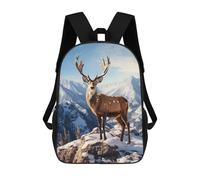 sinyumoney Mochilas Impresas 3D Para Niños Puffin Fantasy World: Mochila Escolar Linda Para Niños Ideal Para Actividades Al Aire Libre Y Salidas A La Universidad, Montañas del sol de ciervos, 17"