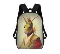 sinyumoney Mochilas Impresas 3D Para Niños Puffin Fantasy World: Mochila Escolar Linda Para Niños Ideal Para Actividades Al Aire Libre Y Salidas A La Universidad, Grasshopper Unrealism, 17"