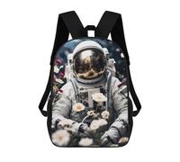 sinyumoney Mochilas Impresas En 3D 17inch Astronaut And Flowers Mochilas Para Niños Mochila Escolar Para Niños Bolsas De Viaje Lindas Mochila Informal Para Exteriores Para Niños