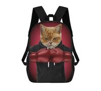 sinyumoney Mochilas Impresas En 3D 17inch Boxer Cat Mochilas Para Niños Mochila Escolar Para Niños Bolsas De Viaje Lindas Mochila Informal Para Exteriores Para Niños