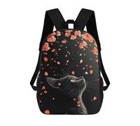 sinyumoney Mochilas Impresas En 3D 17inch Cherry Blossom Cat Mochilas Para Niños Mochila Escolar Para Niños Bolsas De Viaje Lindas Mochila Informal Para Exteriores Para Niños