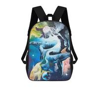 sinyumoney Mochilas Impresas En 3D 17inch Cosmic Whales Mochilas Para Niños Mochila Escolar Para Niños Bolsas De Viaje Lindas Mochila Informal Para Exteriores Para Niños