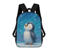 sinyumoney Mochilas Impresas En 3D 17inch Cute Penguin in Winter Snowfall Mochilas Para Niños Mochila Escolar Para Niños Bolsas De Viaje Lindas Mochila Informal Para Exteriores Para Niños