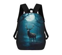 sinyumoney Mochilas Impresas En 3D 17inch Deer in Moonlight Mochilas Para Niños Mochila Escolar Para Niños Bolsas De Viaje Lindas Mochila Informal Para Exteriores Para Niños