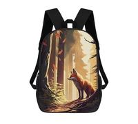 sinyumoney Mochilas Impresas En 3D 17inch Fox Animal Forest Mochilas Para Niños Mochila Escolar Para Niños Bolsas De Viaje Lindas Mochila Informal Para Exteriores Para Niños