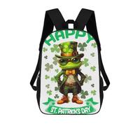 sinyumoney Mochilas Impresas En 3D 17inch Frog Saint Patricks Day Mochilas Para Niños Mochila Escolar Para Niños Bolsas De Viaje Lindas Mochila Informal Para Exteriores Para Niños