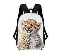 sinyumoney Mochilas Impresas En 3D 17inch Happy Cheetah Watercolor Mochilas Para Niños Mochila Escolar Para Niños Bolsas De Viaje Lindas Mochila Informal Para Exteriores Para Niños