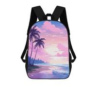 sinyumoney Mochilas Impresas En 3D 17inch Hawaii Sunset Pixel Art Mochilas Para Niños Mochila Escolar Para Niños Bolsas De Viaje Lindas Mochila Informal Para Exteriores Para Niños