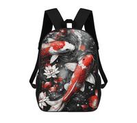 sinyumoney Mochilas Impresas En 3D 17inch Koi Fish Watercolor Art Mochilas Para Niños Mochila Escolar Para Niños Bolsas De Viaje Lindas Mochila Informal Para Exteriores Para Niños