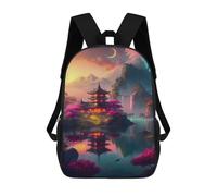 sinyumoney Mochilas Impresas En 3D 17inch Lake in The Middle Forest Mochilas Para Niños Mochila Escolar Para Niños Bolsas De Viaje Lindas Mochila Informal Para Exteriores Para Niños