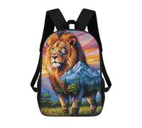 sinyumoney Mochilas Impresas En 3D 17inch Lion And Mountain Landscape Mochilas Para Niños Mochila Escolar Para Niños Bolsas De Viaje Lindas Mochila Informal Para Exteriores Para Niños