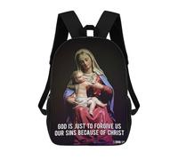 sinyumoney Mochilas Impresas En 3D 17inch Mary Mother of God Mochilas Para Niños Mochila Escolar Para Niños Bolsas De Viaje Lindas Mochila Informal Para Exteriores Para Niños