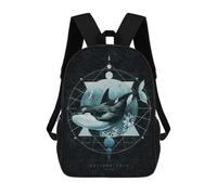 sinyumoney Mochilas Impresas En 3D 17inch Orca And Geometry Mochilas Para Niños Mochila Escolar Para Niños Bolsas De Viaje Lindas Mochila Informal Para Exteriores Para Niños