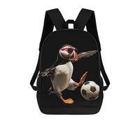 sinyumoney Mochilas Impresas En 3D 17inch Puffin Soccer Star Mochilas Para Niños Mochila Escolar Para Niños Bolsas De Viaje Lindas Mochila Informal Para Exteriores Para Niños