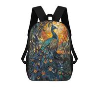 sinyumoney Mochilas Impresas En 3D 17inch Radiant Stained Peacock Mochilas Para Niños Mochila Escolar Para Niños Bolsas De Viaje Lindas Mochila Informal Para Exteriores Para Niños