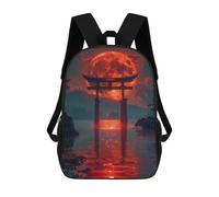 sinyumoney Mochilas Impresas En 3D 17inch Red Moon Torii Gate Mochilas Para Niños Mochila Escolar Para Niños Bolsas De Viaje Lindas Mochila Informal Para Exteriores Para Niños