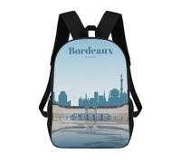 sinyumoney Mochilas Impresas En 3D 17inch Travel to Bordeaux Mochilas Para Niños Mochila Escolar Para Niños Bolsas De Viaje Lindas Mochila Informal Para Exteriores Para Niños