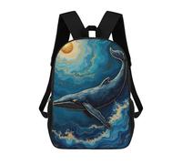 sinyumoney Mochilas Impresas En 3D 17inch Whale in Blue Ocean Mochilas Para Niños Mochila Escolar Para Niños Bolsas De Viaje Lindas Mochila Informal Para Exteriores Para Niños