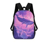 sinyumoney Mochilas Impresas En 3D 17inch Whale in The Clouds Mochilas Para Niños Mochila Escolar Para Niños Bolsas De Viaje Lindas Mochila Informal Para Exteriores Para Niños