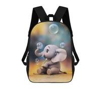 Sinyumoney Mochilas Impresas En 3D Para Niños Dare to Be Different: Mochila Escolar Linda Para Niños, Ideal Para Actividades Al Aire Libre Y Salidas A La Universidad, Elephant Blowing Bubbles, 17"