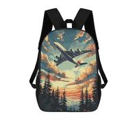 Sinyumoney Mochilas Impresas En 3D Para Niños Dare to Be Different: Mochila Escolar Linda Para Niños, Ideal Para Actividades Al Aire Libre Y Salidas A La Universidad, A380 Plane Flying Sky Tree, 17"