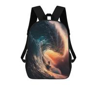 Sinyumoney Mochilas Impresas En 3D Para Niños Dare to Be Different: Mochila Escolar Linda Para Niños, Ideal Para Actividades Al Aire Libre Y Salidas A La Universidad, Surfing The Waves, 17"