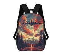 Sinyumoney Mochilas Impresas En 3D Para Niños Dare to Be Different: Mochila Escolar Linda Para Niños, Ideal Para Actividades Al Aire Libre Y Salidas A La Universidad, A380 Plane Sky Vector Art, 17"