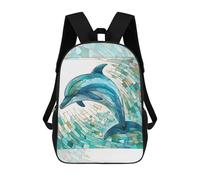 Sinyumoney Mochilas Impresas En 3D Para Niños Dare to Be Different: Mochila Escolar Linda Para Niños, Ideal Para Actividades Al Aire Libre Y Salidas A La Universidad, Delfín de cristal esmaltado, 17"