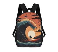 Sinyumoney Mochilas Impresas En 3D Para Niños Dare to Be Different: Mochila Escolar Linda Para Niños, Ideal Para Actividades Al Aire Libre Y Salidas A La Universidad, Surfing At Sunset, 17"