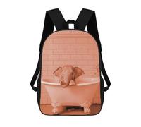 Sinyumoney Mochilas Impresas En 3D Para Niños Dare to Be Different: Mochila Escolar Linda Para Niños, Ideal Para Actividades Al Aire Libre Y Salidas A La Universidad, Elefante en un baño, 17"