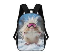 Sinyumoney Mochilas Impresas En 3D Para Niños Dare to Be Different: Mochila Escolar Linda Para Niños, Ideal Para Actividades Al Aire Libre Y Salidas A La Universidad, Handsome Hamster On Skis, 17"