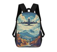 Sinyumoney Mochilas Impresas En 3D Para Niños Dare to Be Different: Mochila Escolar Linda Para Niños, Ideal Para Actividades Al Aire Libre Y Salidas A La Universidad, A380 Plane Ilustración, 17"