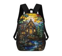 sinyumoney Mochilas Impresas En 3D Para Niños, Mochilas De Moda Y Casual Para Niños, Estudiantes De Primaria Y Colegio., The Forest Home, 17"