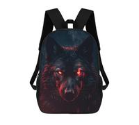 sinyumoney Mochilas Impresas En 3D Para Niños, Mochilas De Moda Y Casual Para Niños, Estudiantes De Primaria Y Colegio., Peligroso Wolf Red Eyes, 17"